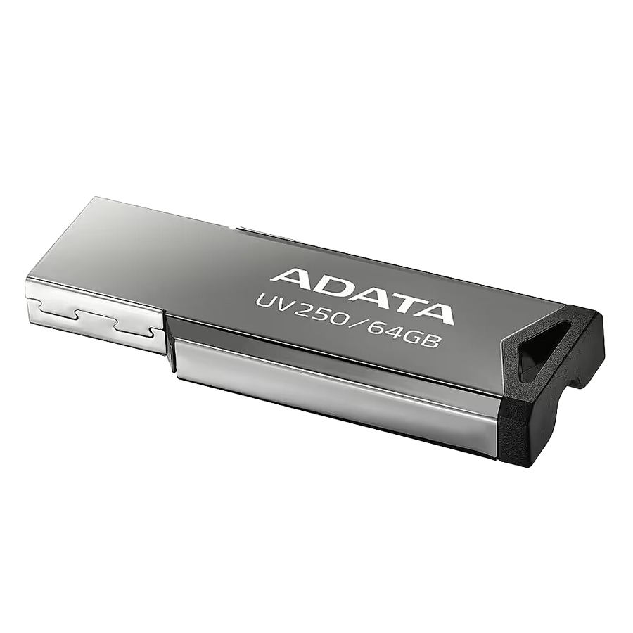 USB Memory stick Adata 64GB UV250 2.0 Silver Metal Style AUV250-64G-RBK