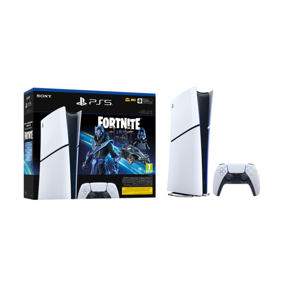PlayStation 5 Slim Digital Edition D chassis+Playstation Disc drive+ +Fortnite VCH+Marvel"s Spider-Man 2 St. E.VCH 1000045170MSM2V2