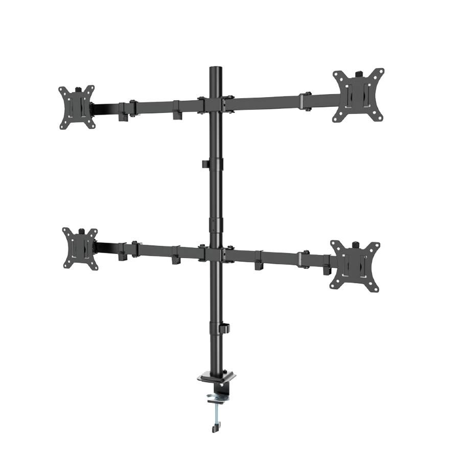 NOSAČ ZA ČETRI MONITORA GEMBIRD MA-D4-01, montaža na stol, (tilting, swivel), 13”-32”, up to 10 kg