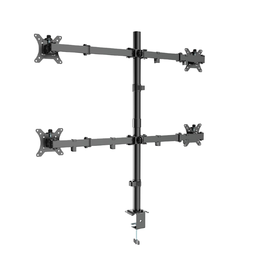 NOSAČ ZA ČETRI MONITORA GEMBIRD MA-D4-01, montaža na stol, (tilting, swivel), 13”-32”, up to 10 kg