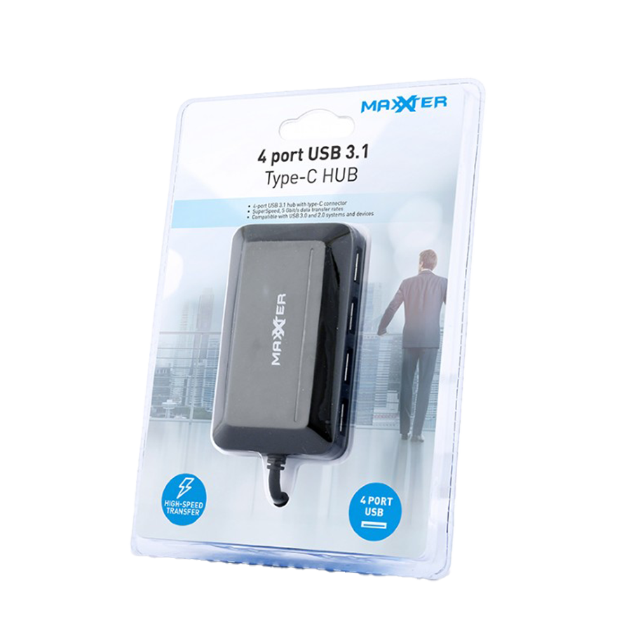 USB HUB GEMBIRD 4-port USB 3.1 Type-C hub, ACT-HUB3C-4P