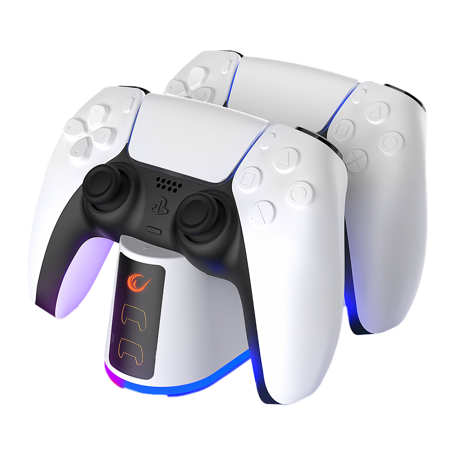 Charging Station gaming RAMPAGE RP-PS5 PlayStation 5 RGB Lighted Fast Charging Station, 37087