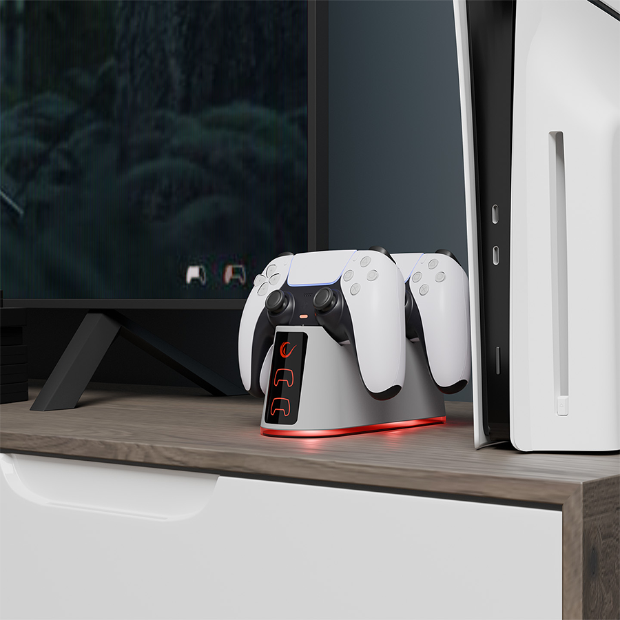 Charging Station gaming RAMPAGE RP-PS5 PlayStation 5 RGB Lighted Fast Charging Station, 37087