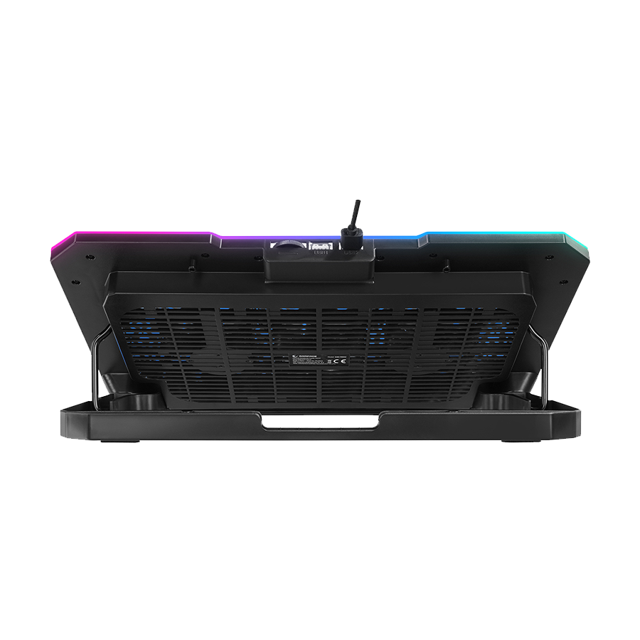 Postolje za notebook gaming Rampage S48 FREEZ Silver 10 Mode RGB 70*70*10MM*6 Fan 9"-17" Notebook Cooler Stand, 40724