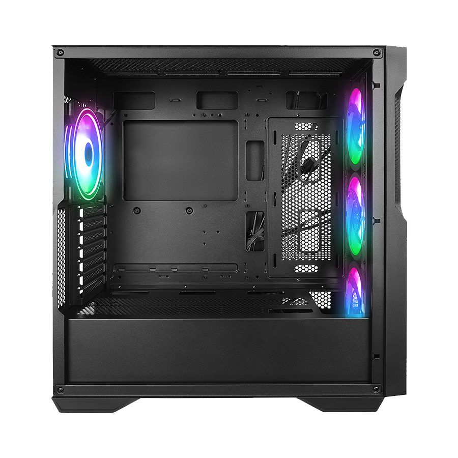 Kućište gaming RAMPAGE CRAFT CRUISER V1 Mesh Tempered Glass Black 4*14cm RGB Fan Hub Controller TYPE-C E-ATX Big-T, 40412
