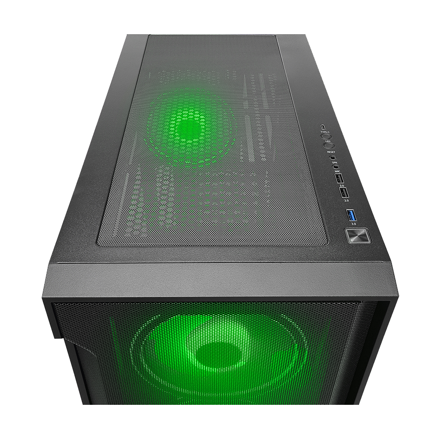 Kućište gaming RAMPAGE CRAFT CRUISER V1 Mesh Tempered Glass Black 4*14cm RGB Fan Hub Controller TYPE-C E-ATX Big-T, 40412