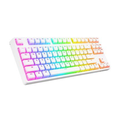 Rampage Gaming Tipkovnica, Mehanička, Bijela, Type-C, Crveni prekidač, US Layout, RGB Pudding keycaps, KB-R136 Ghost, 36816