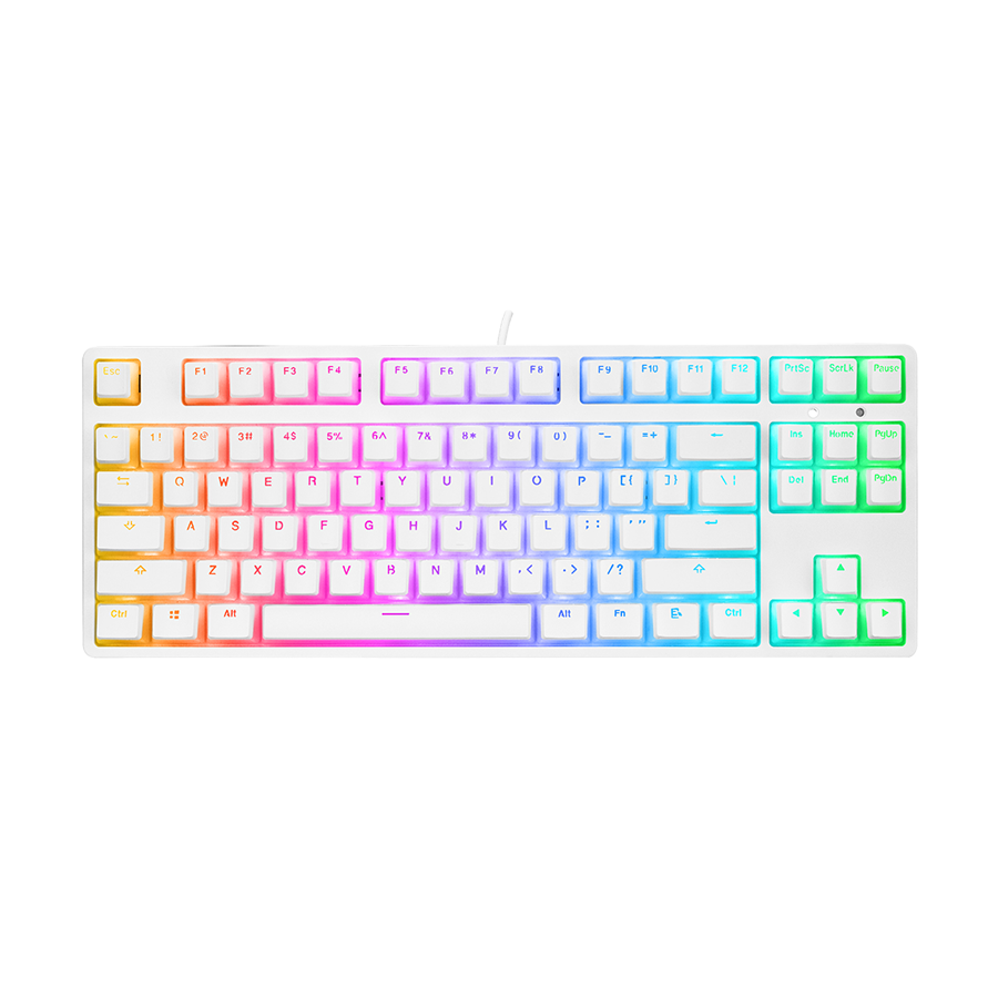 Tastatura gaming RAMPAGE KB-R136 GHOST Mechanical White Type-C red switch US Layout RGB pudding keycaps, 36816