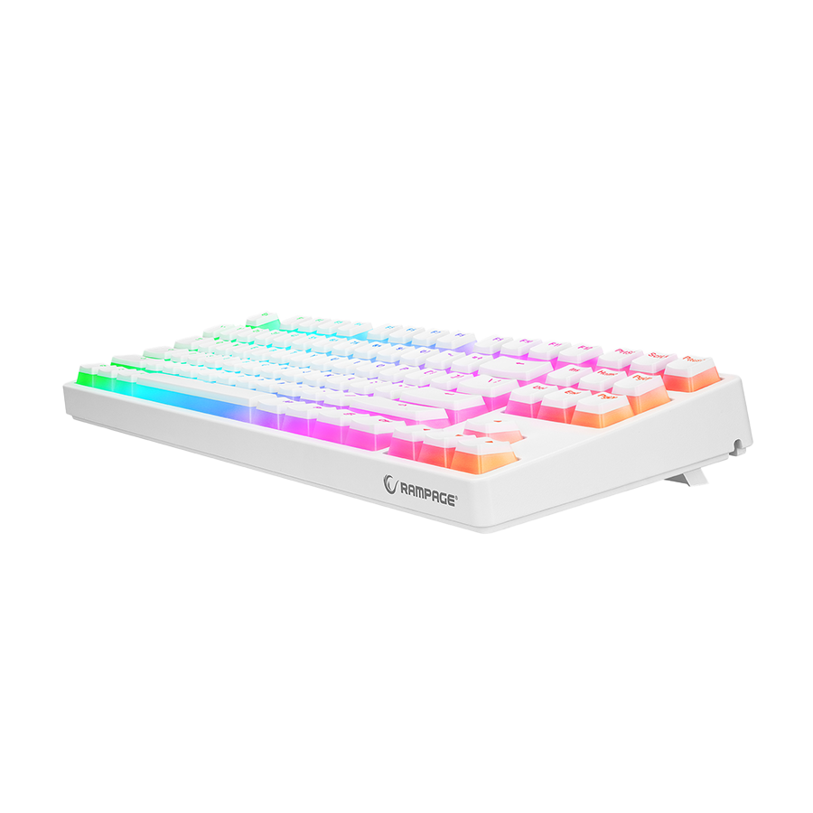 Tastatura gaming RAMPAGE KB-R136 GHOST Mechanical White Type-C red switch US Layout RGB pudding keycaps, 36816