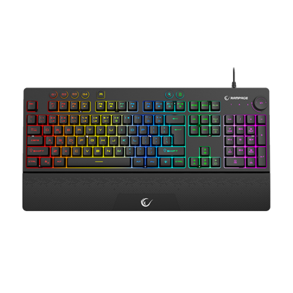 Tastatura gaming RAMPAGE KB-GX65 SIMULA USB RGB illuminated 4 Macro-key English Layout wrist-supported, 42183