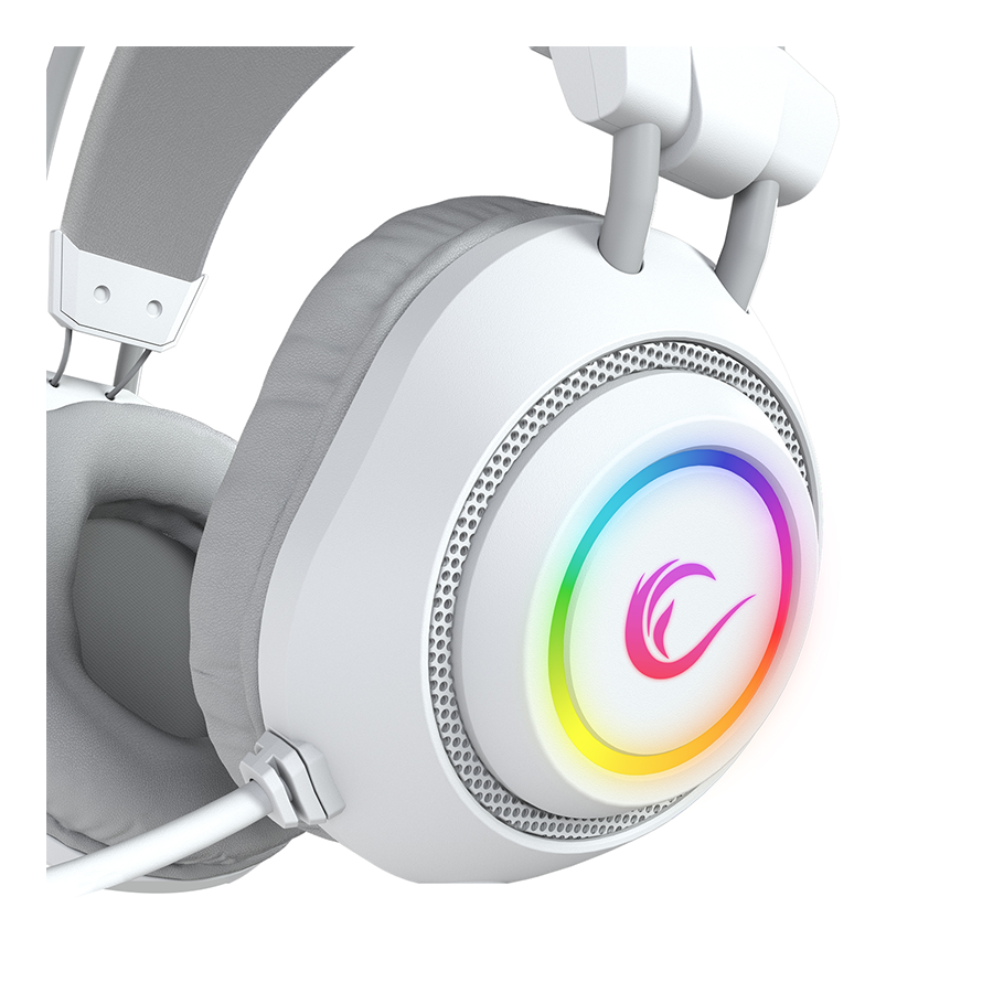 Slušalice sa mikrofonom gaming RAMPAGE RM-K19 RAGING PLUS White USB 7.1 Surround RGB LED Gaming Headset with Microphone, 40176