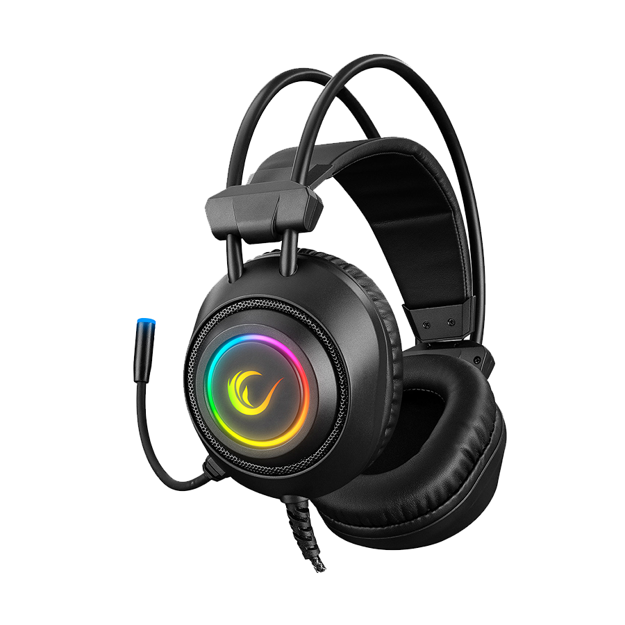 Slušalice sa mikrofonom gaming RAMPAGE RM-K19 RAGING PLUS Black USB 7.1 Version RGB Led Gaming Headset with Microphone, 32915