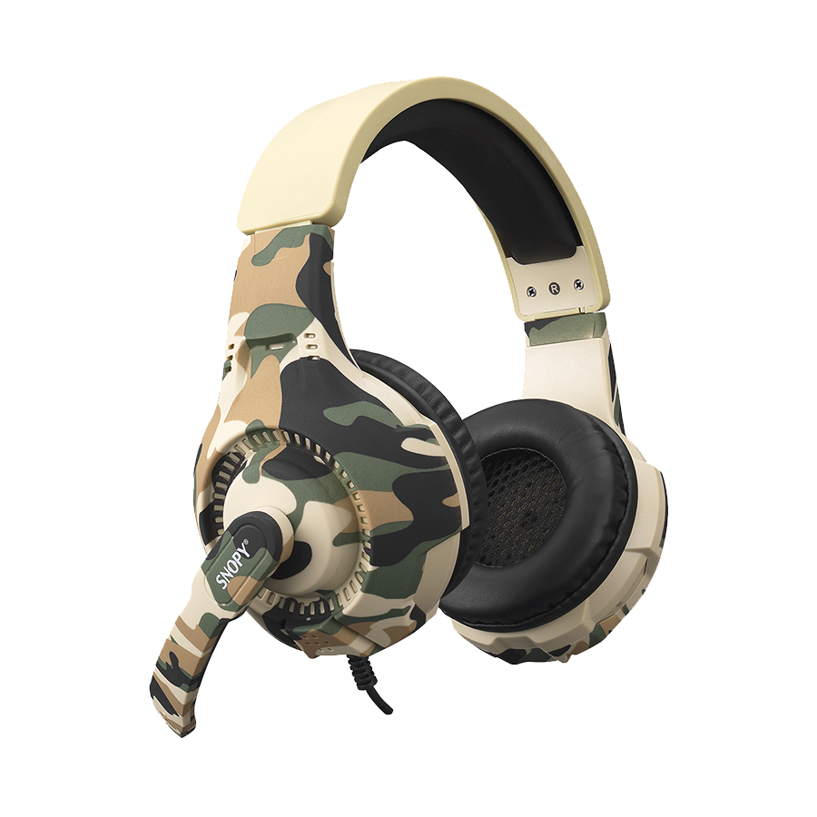 Slušalice sa mikrofonom gaming Snopy SN-8800 GAMETIME Camouflage Pattern PC 3,5M PS4-XBOX-Mobile Gaming Headset with Adjustable Microphone, 32595