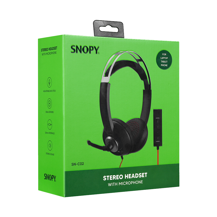 Slušalice sa mikrofonom gaming SNOPY SN-C02 3.5mm Stereo Black Microphone, 35512