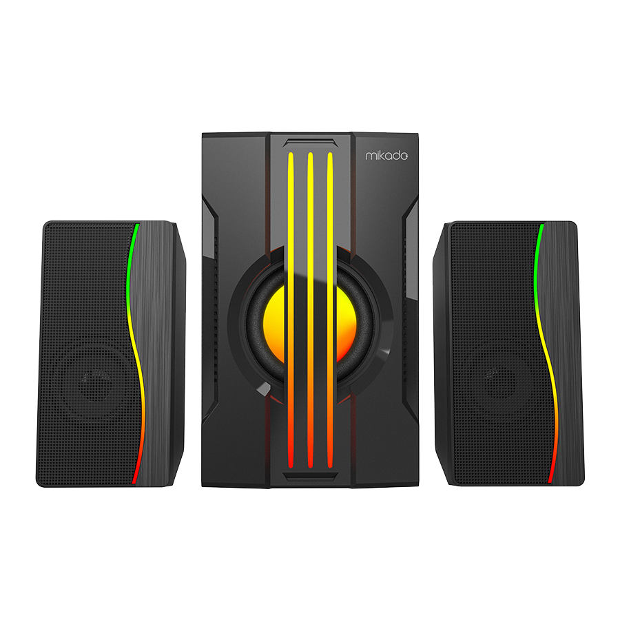 Zvučnici 2.1 gaming Mikado MD-254 2 1 25W (5W*2 15W) USB SD FM FM Bluetooth supported RGB sound system, 40116