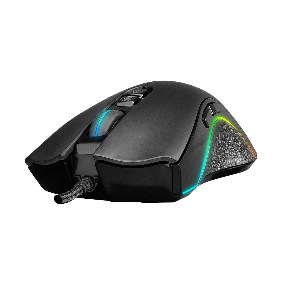 Miš gaming RAMPAGE SMX-R22 PhoenIX V2 Black, 7 key RGB 12800DPI, 31393