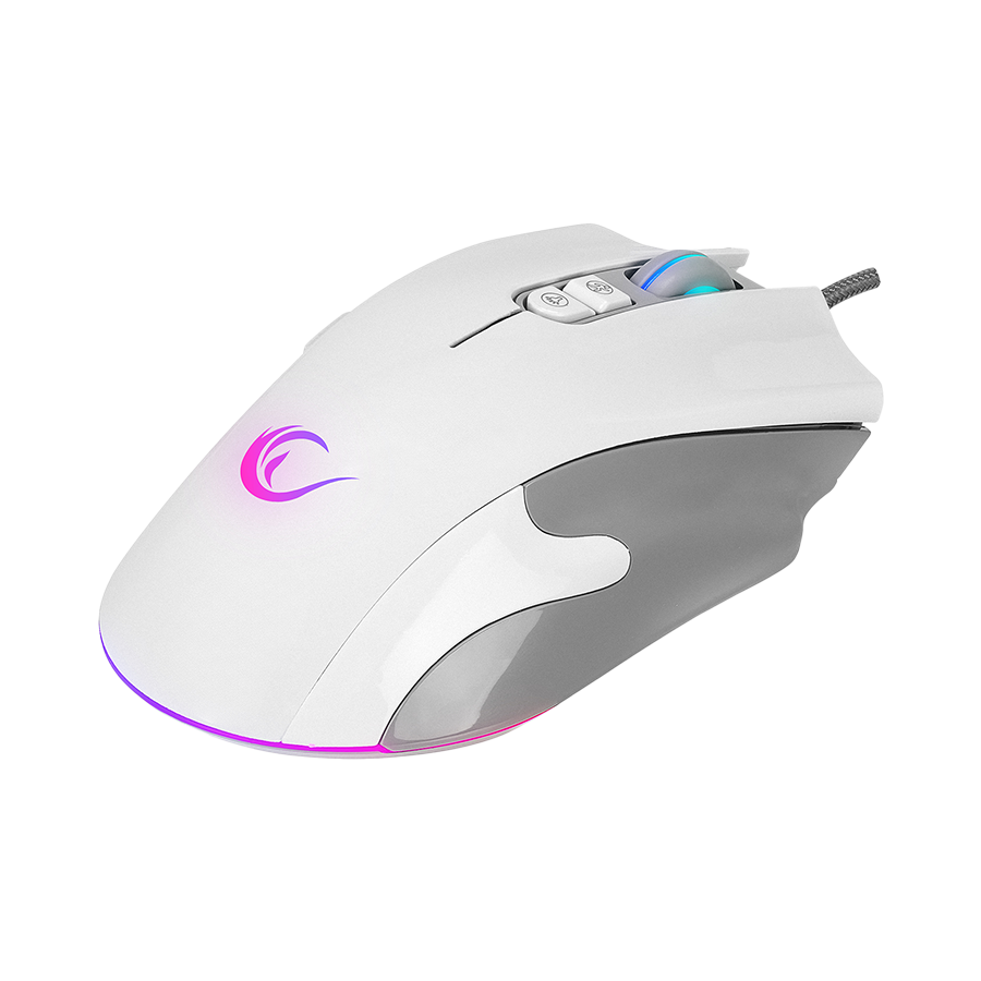 Miš gaming RAMPAGE SMX-R22 PhoenIX V2 White 7 key RGB 12800DPI, 39102