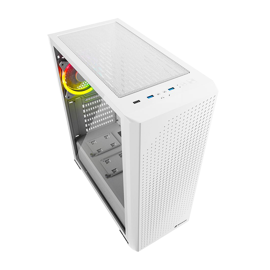 Kućište SHARKOON gaming, VS9 White RGB ATX, Tempered Glass, ventilator 3x120mm