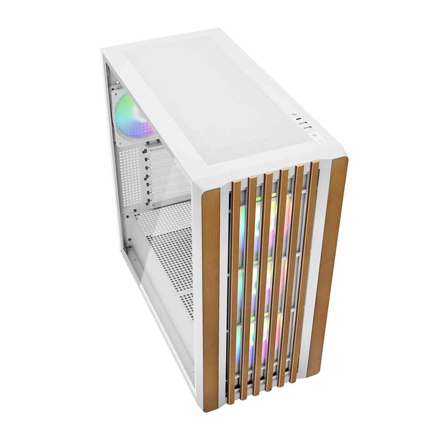 Kućište SHARKOON gaming, Rebel C70G RGB ATX White, ventilator 4x120mm
