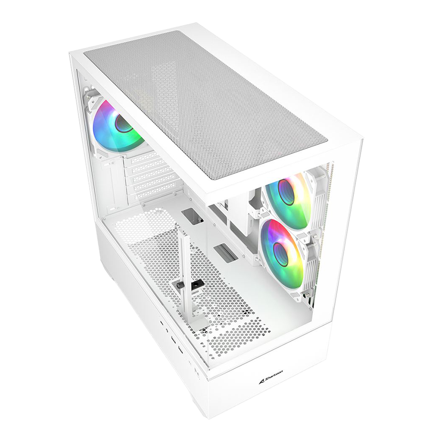 Kućište SHARKOON gaming, MK6 RGB White mATX, ventilator 3x120mm