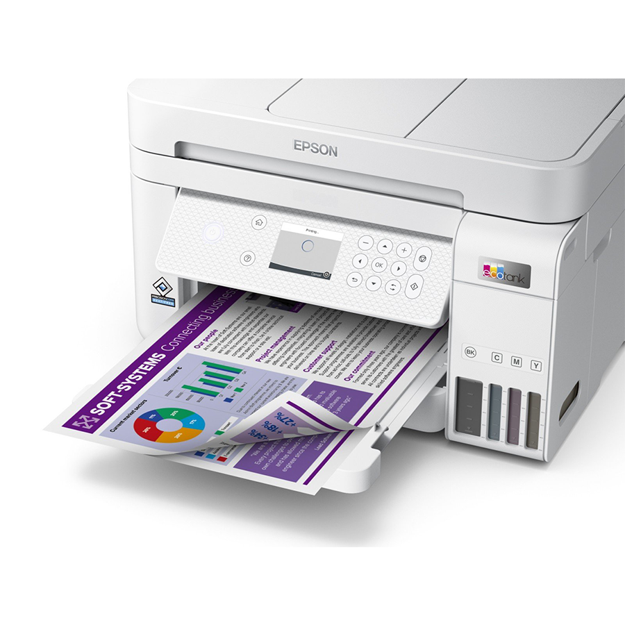 Printer EPSON EcoTank L6276 print/scan/copy/fax Rez.4.800 x 1.200 dpi. 33str/min Monokrom.20str/min Colour. ADF.Duplex.USB, LAN.WiFi. tinte br.101