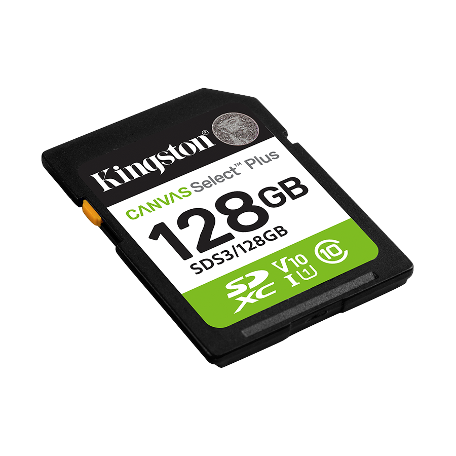 SD card Kingston 128 GB SDS3/128GB Class10 Canvas Select Plus SD adapter;100MBs Read,Class 10 UHS-I