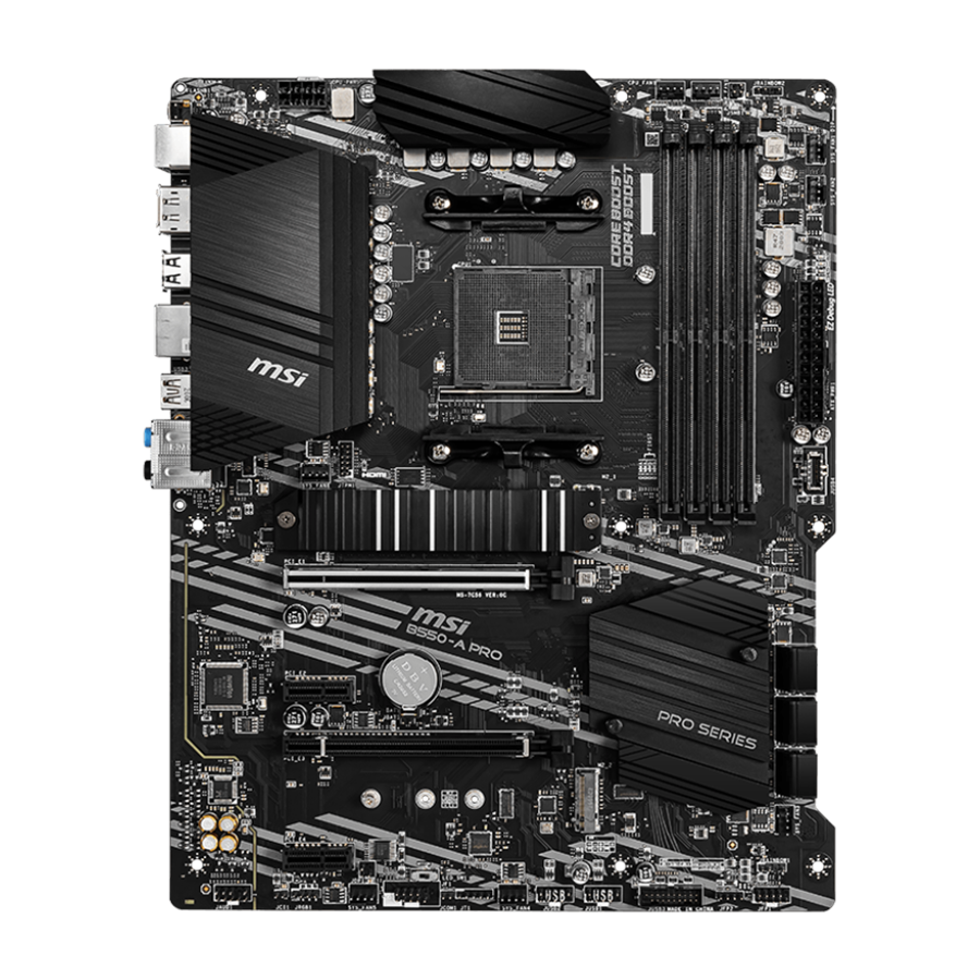 MSI Main Board Desktop B550-A PRO (AM4, 4xDDR4, 1xPCI-Ex16, 2xPCI-Ex1, USB3.2, 6xSATA III,2xM.2, DP, HDMI)