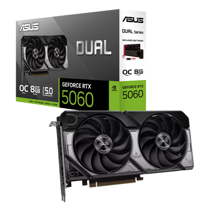 ASUS VGA DUAL-RTX5060-O8G 8GB GDDR7 OC, 128-bit, 3x DP, 1x HDMI