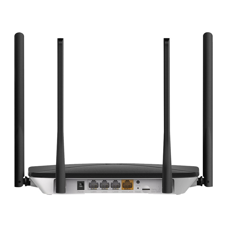 ROUTER Mercusys MB115-4G 300 Mbps Wireless N 4G LTE, 300 Mbps at 2.4 GHz, 4G Cat4 150/50 Mbps, 4x Fixed External Antennas, 3x 10/100 Mbps LAN Ports, 1