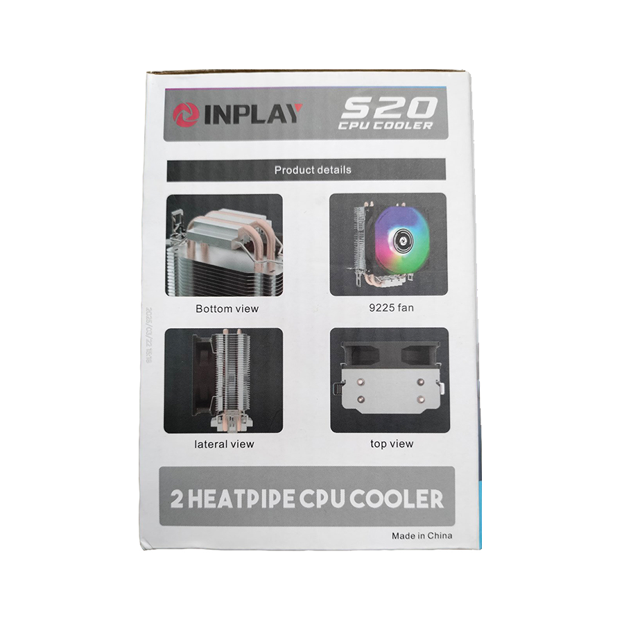 CPU hladnjak INPLAY CPU Cooler S20, LGA 115x, 1200, 17xx, 1366, AMD AM3, AM4, AM5