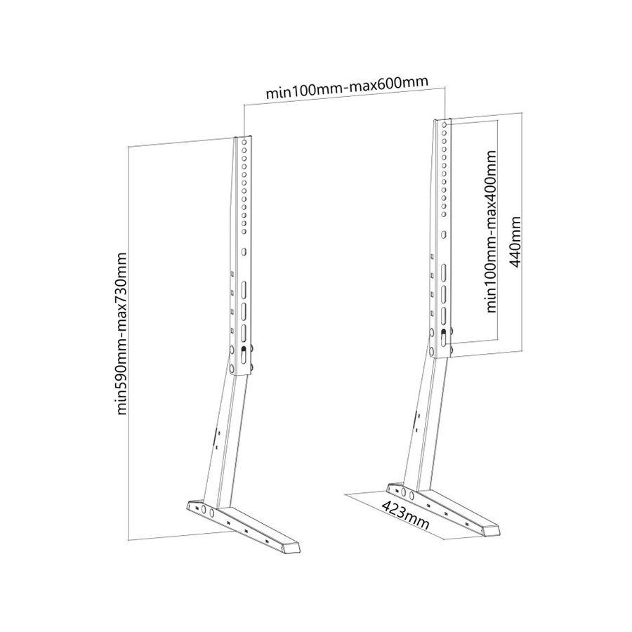 Stalak/Nogare za TV VESA GEMBIRD TVS-D70F-01 black, 37" - 70"