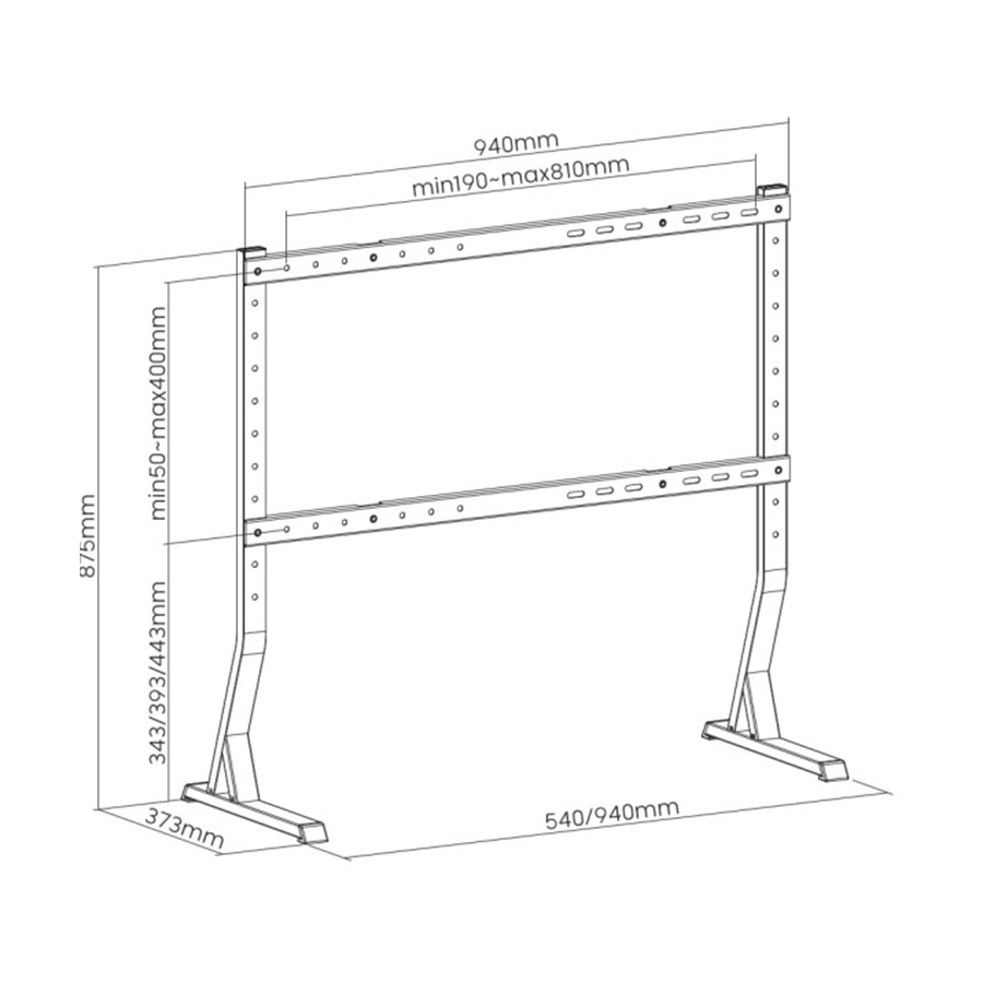 Stalak/Nogare za TV VESA GEMBIRD TVS-D90F-01 black, 45" - 90"