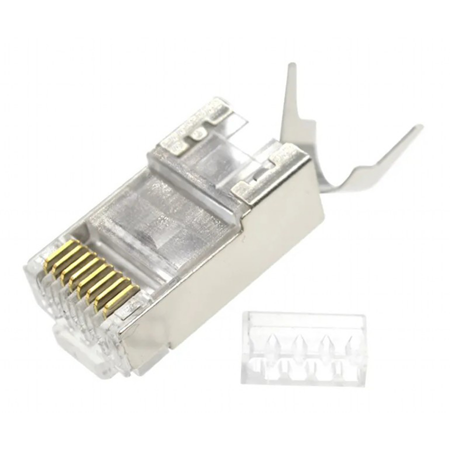 Konektor 10 komada GEMBIRD LC-PTF7-01/10, Shielded modular CAT7, pass-through type plug 15u" gold, plated