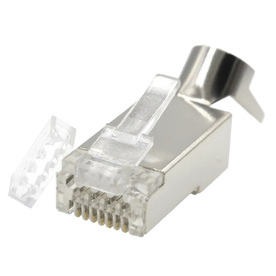 Konektor 10 komada GEMBIRD LC-PTF7-01/10, Shielded modular CAT7, pass-through type plug 15u" gold, plated