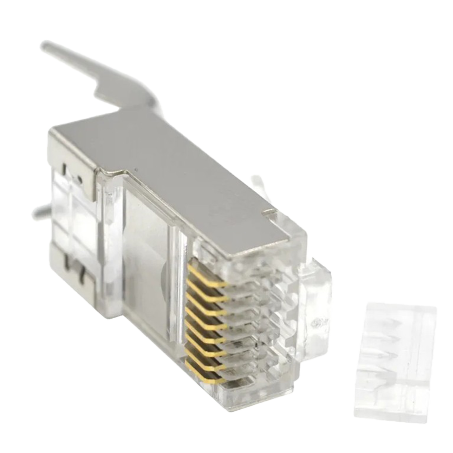 Konektor 10 komada GEMBIRD LC-PTF7-01/10, Shielded modular CAT7, pass-through type plug 15u" gold, plated