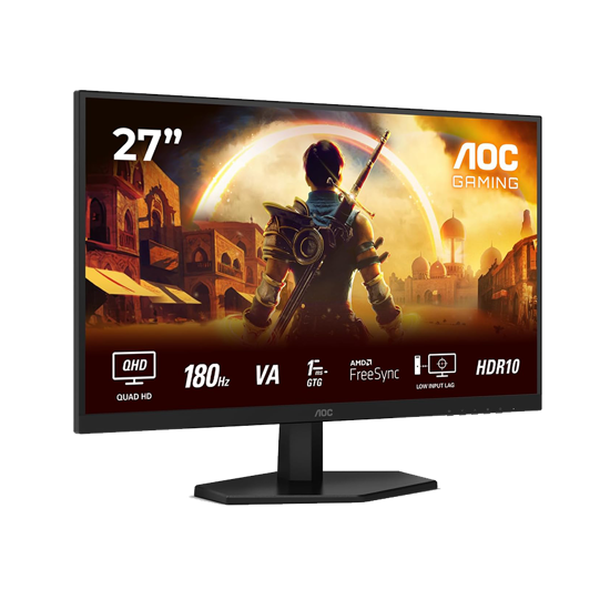 Picture of Monitor AOC Gaming Q27G42XNE 27" Fast VA, 2560x1440, 180Hz, 1ms (GTG), 300 cd/m2, 5000:1, Adaptive Sync, HDR 10, 2x HDMI, 1xDP, Tilt