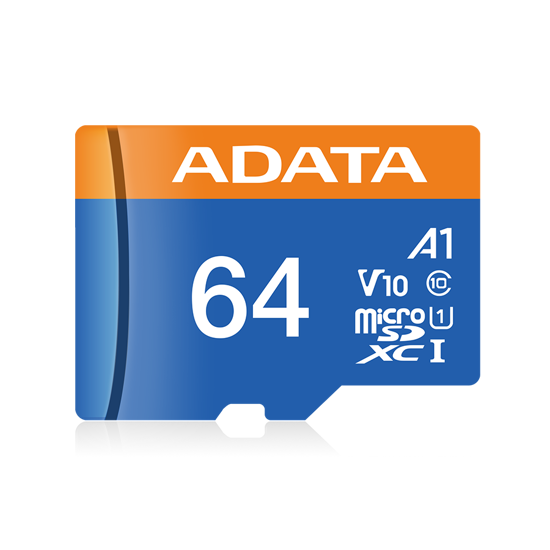 Picture of MICRO SD ADATA 64GB Premier UHS-I Class 10 / V10 100/25 Mbps AUSDX64GUICL10A1-RA1