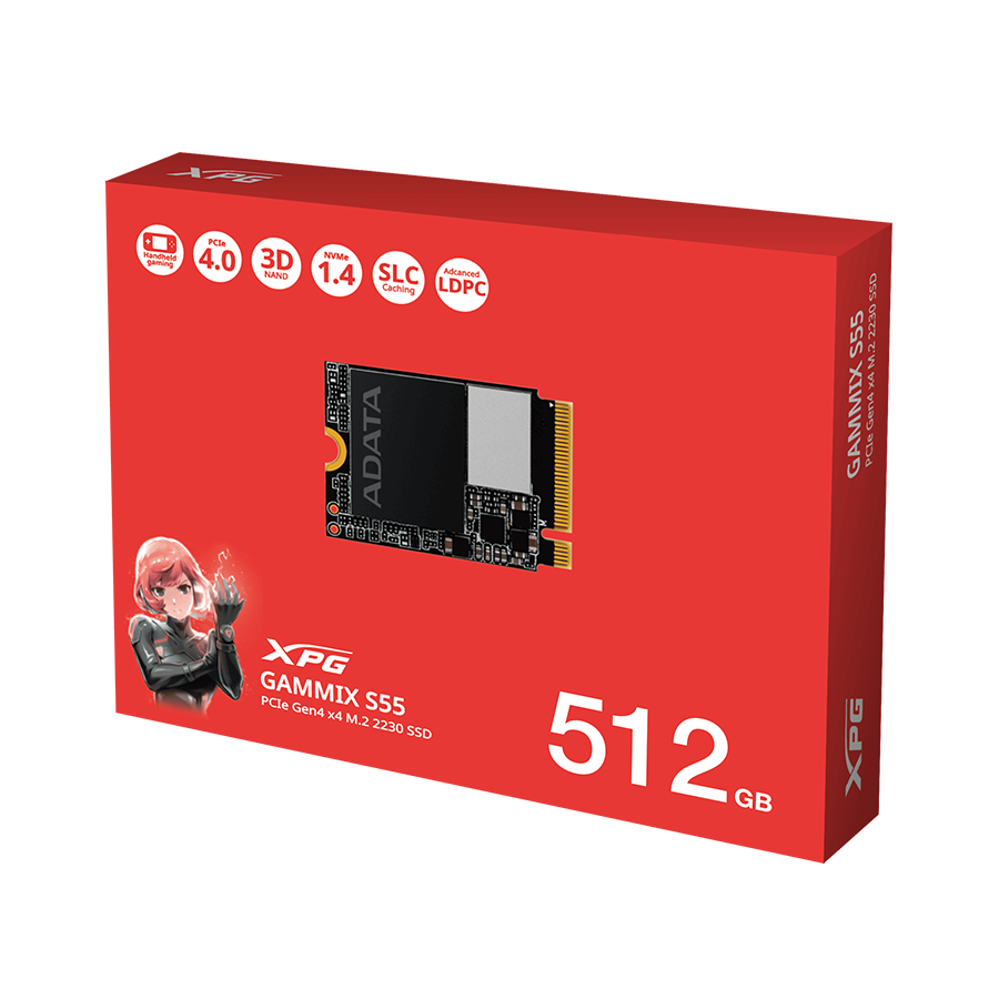 SSD ADATA XPG 512GB PCIE 2230 GEN 4 SGAMMIXS55-512G-C 5000/3800Mbps + RISER Adapter SSD M.2 2230 na 2280