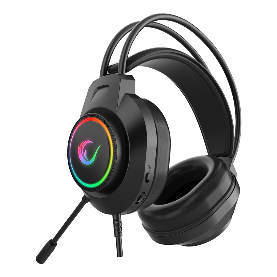 Slušalice sa mikrofonom gaming RAMPAGE RM-K55 Kipchak Black RGB Led 7.1 Gaming Headset with Microphone, 42659