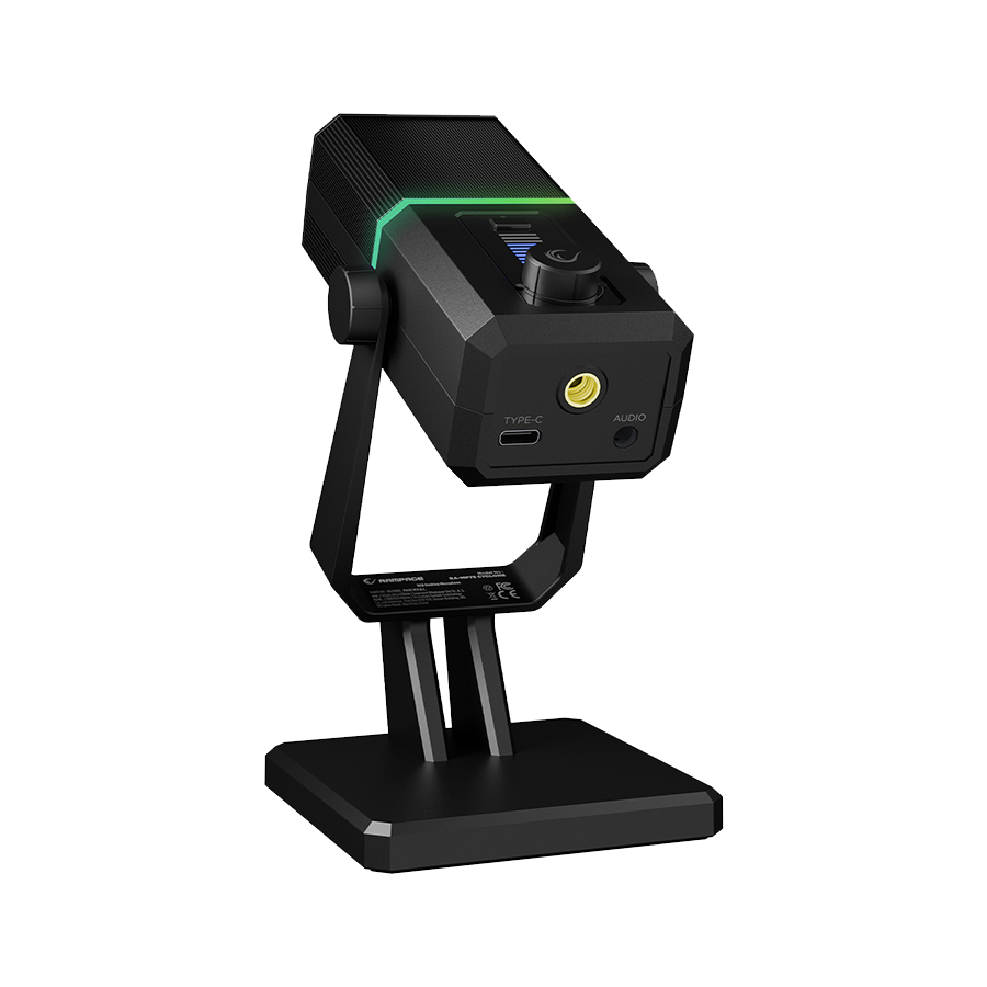 Mikrofon gaming RAMPAGE RA-MP75 CYCLONE Black Desktop Microphone with RGB Audio Indicator, 42249
