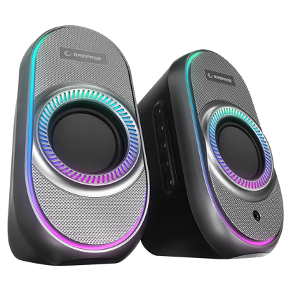Zvučnici 2.0 gaming RAMPAGE RMS-X3 2.0 6W Bluetooth Enabled Black Multimedia RGB Lighted Gaming USB Speaker, 39543