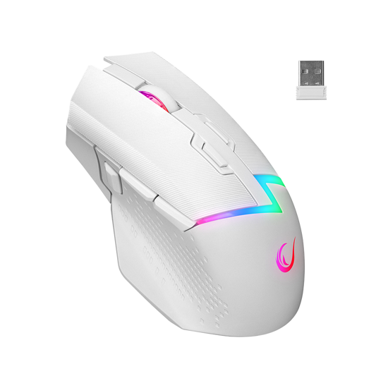 Picture of Miš gaming RAMPAGE DROP M3 V2 24000 DPI 3311 Sensor White RGB Rechargeable Wireless 80 Million Huano Switch Gaming Mouse, 42562