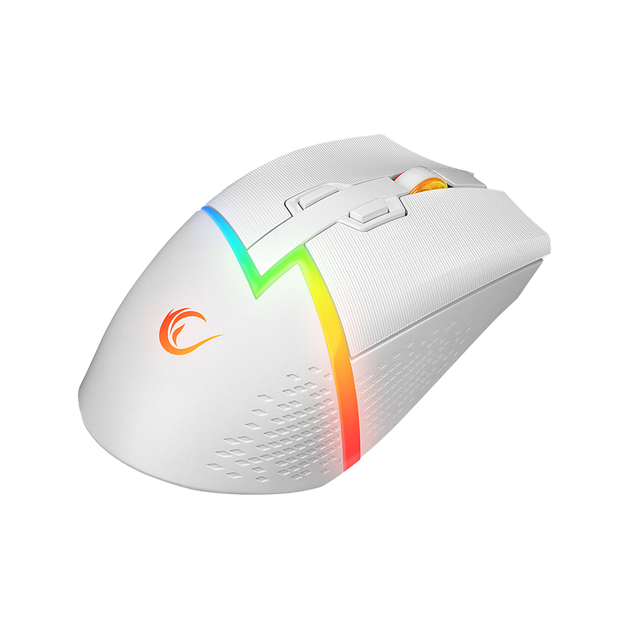 Miš gaming RAMPAGE DROP M3 V2 24000 DPI 3311 Sensor White RGB Rechargeable Wireless 80 Million Huano Switch Gaming Mouse, 42562