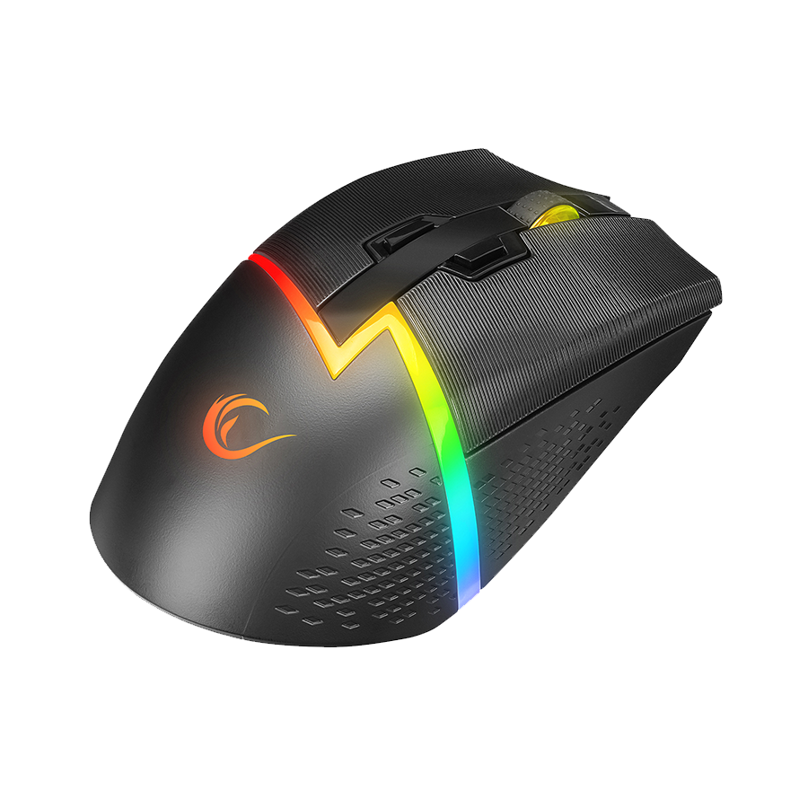 Miš gaming RAMPAGE DROP M3 V2 24000 DPI 3311 Sensor Black RGB Rechargeable Wireless 80 Million Huano Switch Gaming Mouse, 42561