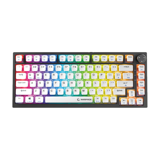 Picture of Tastatura gaming RAMPAGE ZENITH PRO Black Hot Swap 8000 Hz Gasket Magnetic RGB Rapid Trigger Gateron Switch US Layout English Dye-Sub PBT, 42761