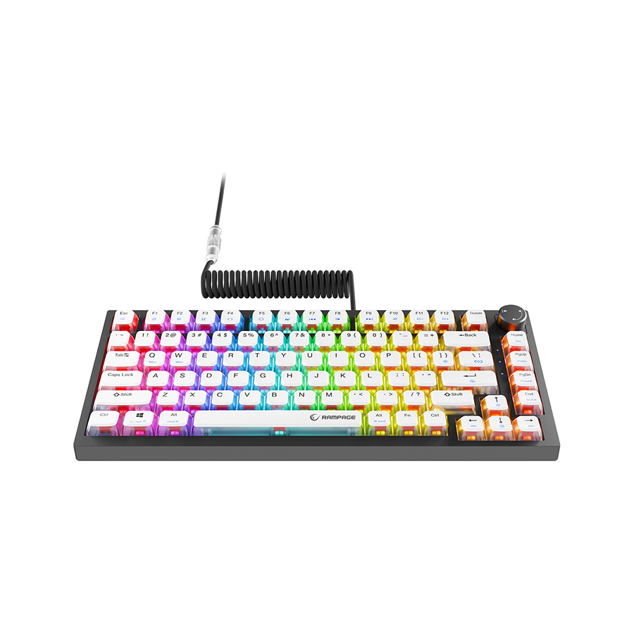 Tastatura gaming RAMPAGE ZENITH PRO Black Hot Swap 8000 Hz Gasket Magnetic RGB Rapid Trigger Gateron Switch US Layout English Dye-Sub PBT, 42761