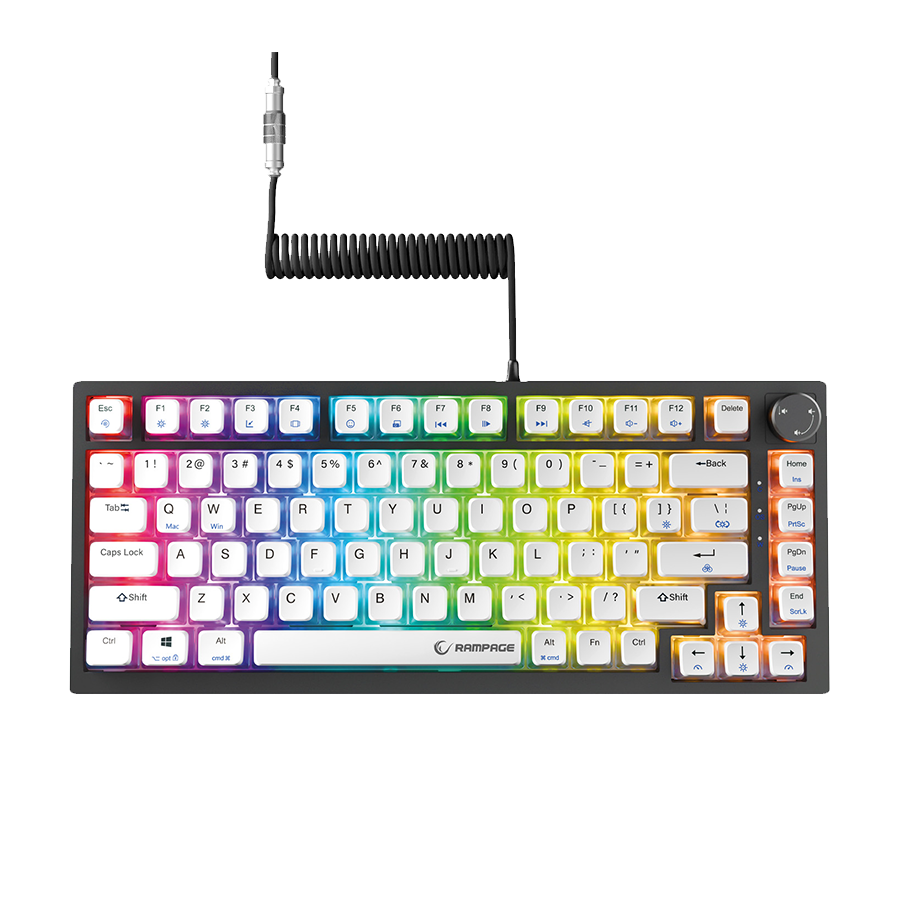 Tastatura gaming RAMPAGE ZENITH PRO Black Hot Swap 8000 Hz Gasket Magnetic RGB Rapid Trigger Gateron Switch US Layout English Dye-Sub PBT, 42761
