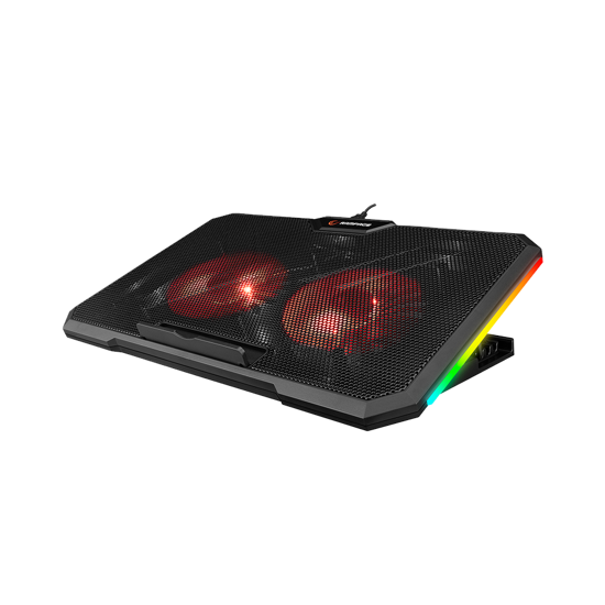 Picture of Postolje za notebook gaming Rampage AD-RC12 GAMEZONE Black 2 Fan 2 USB RGB Illuminated 15"-17" Notebook Cooler Stand, 36323