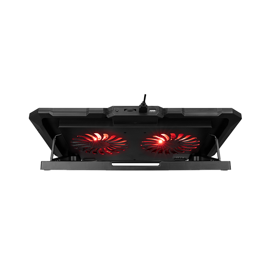 Postolje za notebook gaming Rampage AD-RC12 GAMEZONE Black 2 Fan 2 USB RGB Illuminated 15"-17" Notebook Cooler Stand, 36323