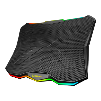 Postolje za notebook gaming Rampage AD-RC8 SHOWY Black 180mm Fan 15-17" RGB Light Notebook Cooling Stand, 33450